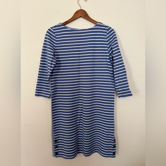 J.Jill Womens Blue White Missy Raglan Sleeve Mixed Stripe Midi Ponte Dress Small - Picture 1 of 15